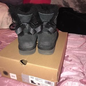 Black Mini Bailey Bow UGG Boots